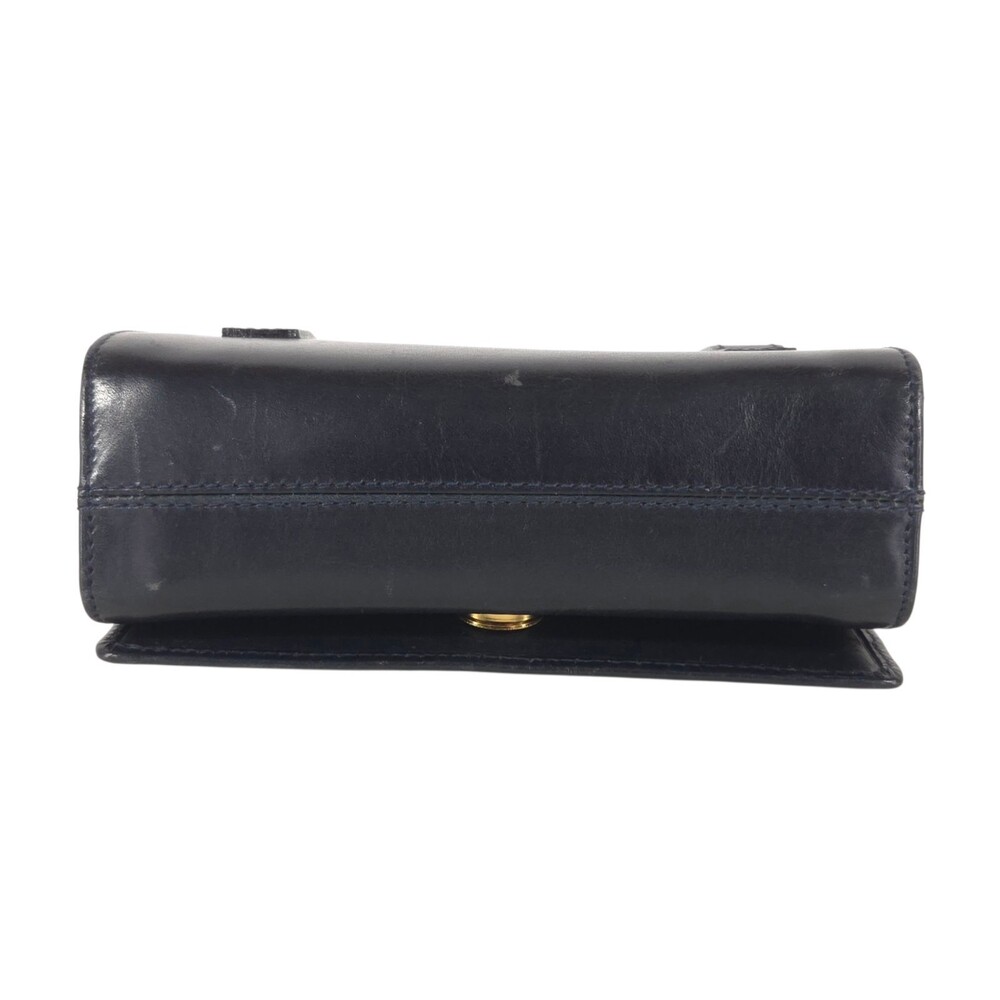 Vintage Salvatore Ferragamo Horseshoe Chain Flap Bag OS Women Black Leather Rare - Picture 9 of 11